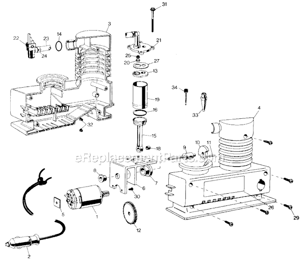 Page A Diagram and Parts List for 9515 Type 1 Black and Decker Compressor